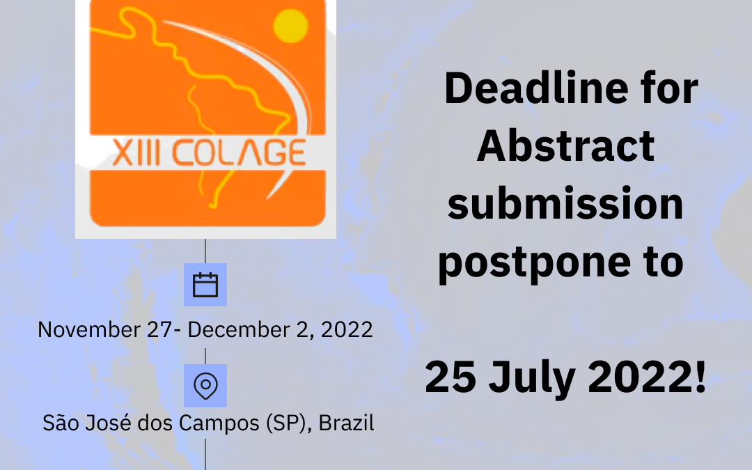 [COLAGE 2022] Third Announcement – Deadline for Abstract submission postponed to 25 July 2022 !!